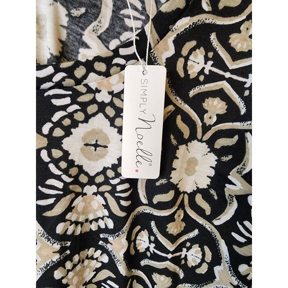 Simply Noelle Size XXL Womens Tunic Top Floral Geometric 3/4 Sleeve Shirt NWT - Picture 5 of 7